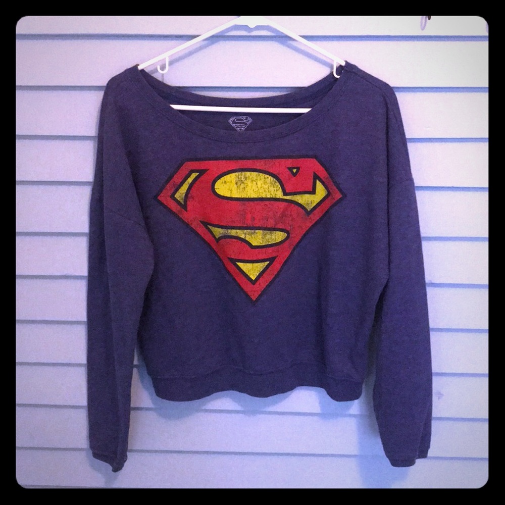 Superman logo cropped sweatshirt